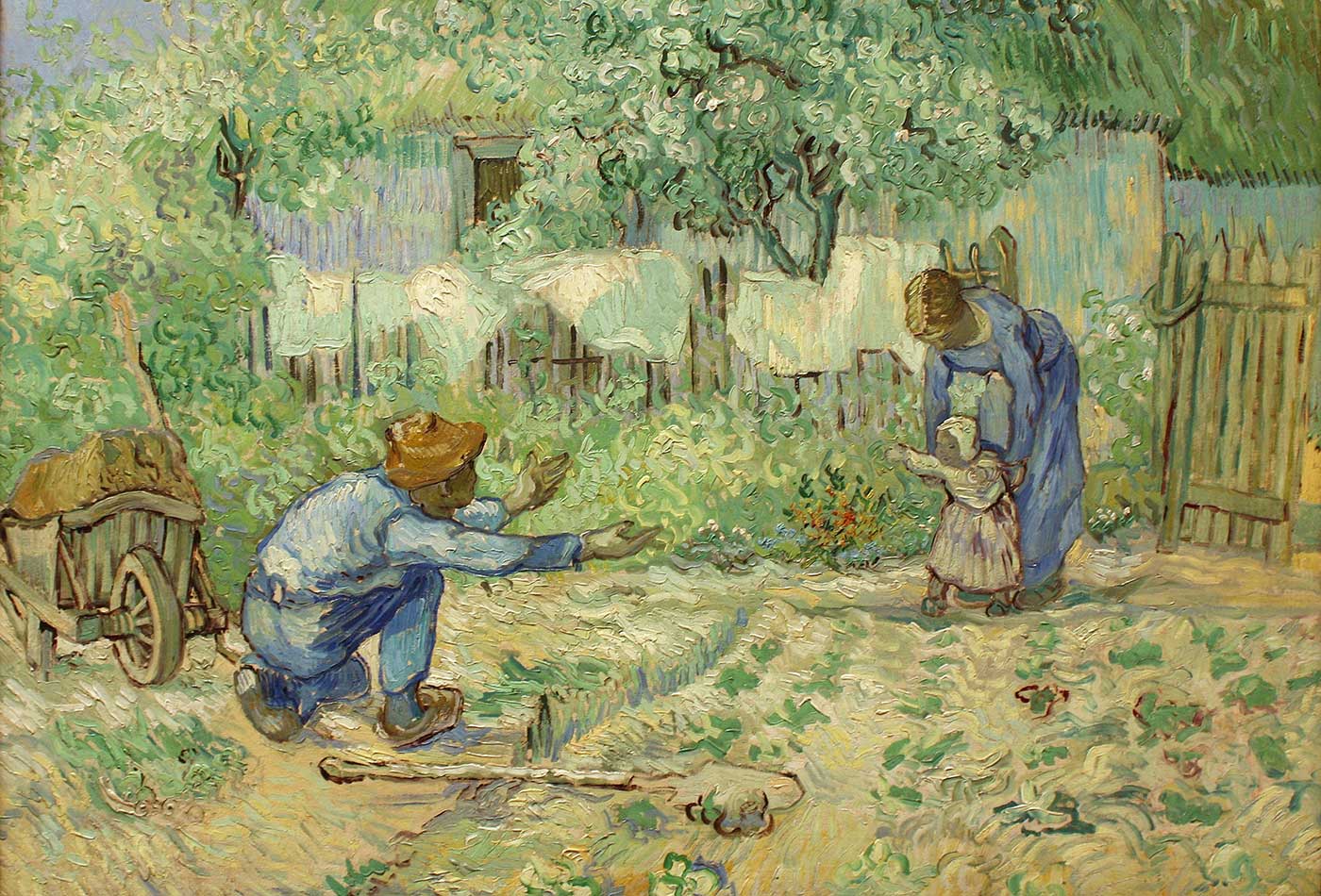 "First Steps, after Millet," Vincent van Gogh, 1890.