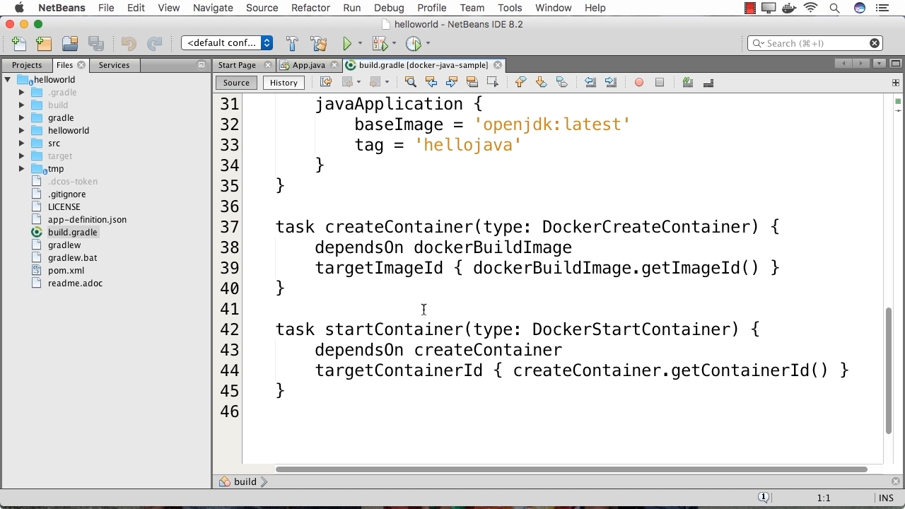 Screen from "How do I package my Java application as a Docker image using Gradle?"