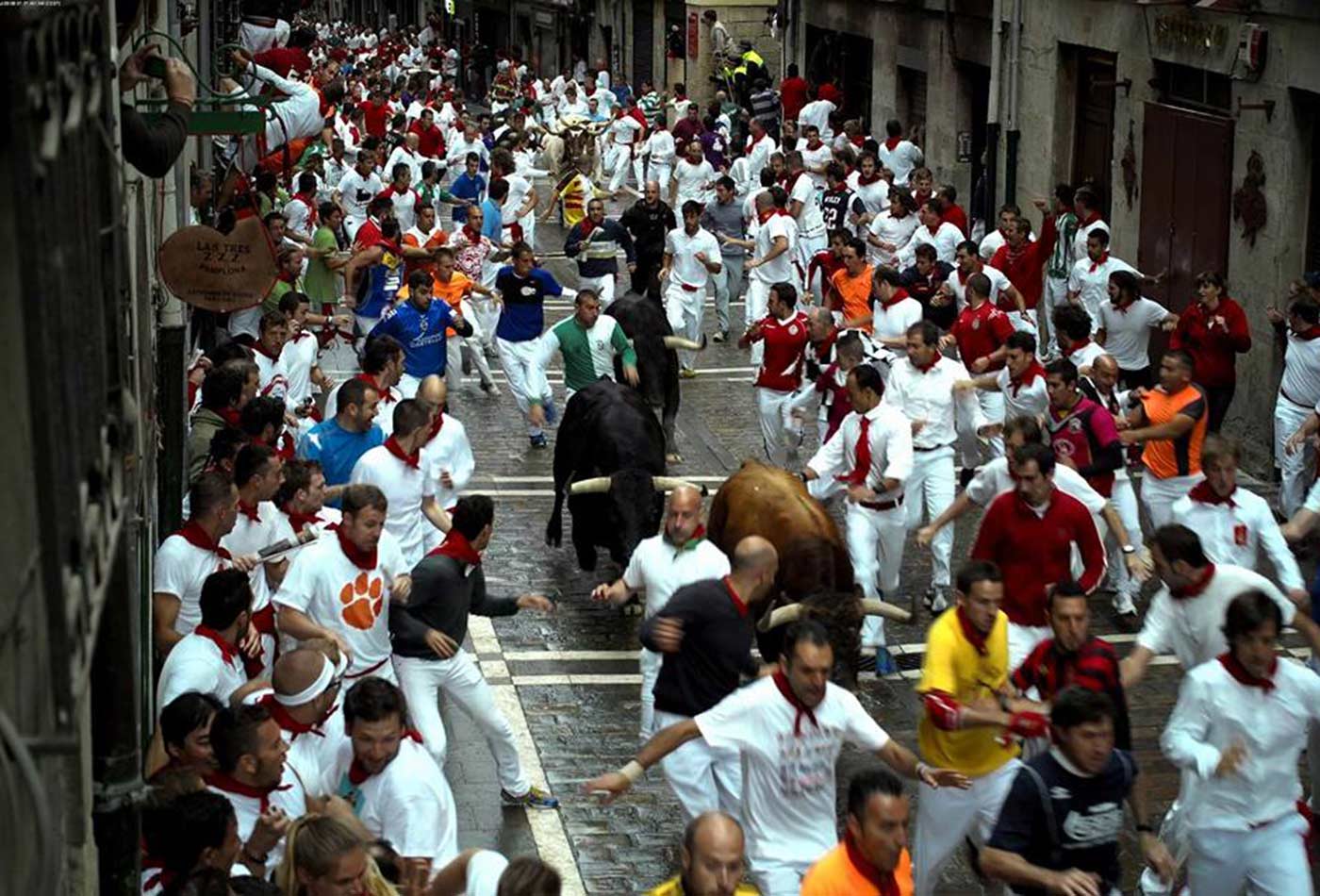Pamplona bull run.