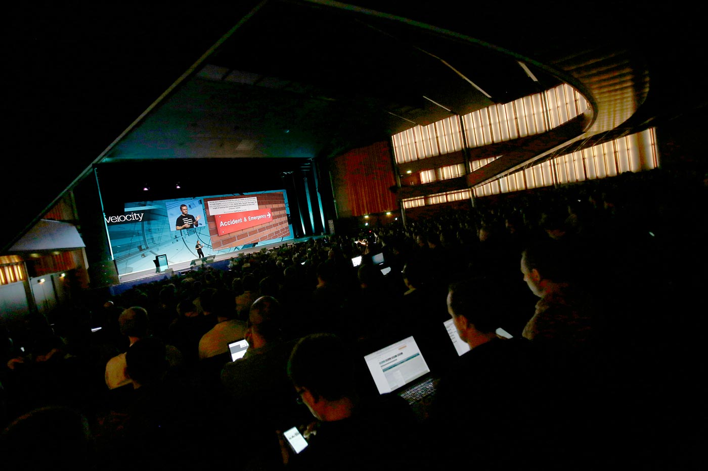 Keynote stage at the O'Reilly Velocity Conference in Amsterdam