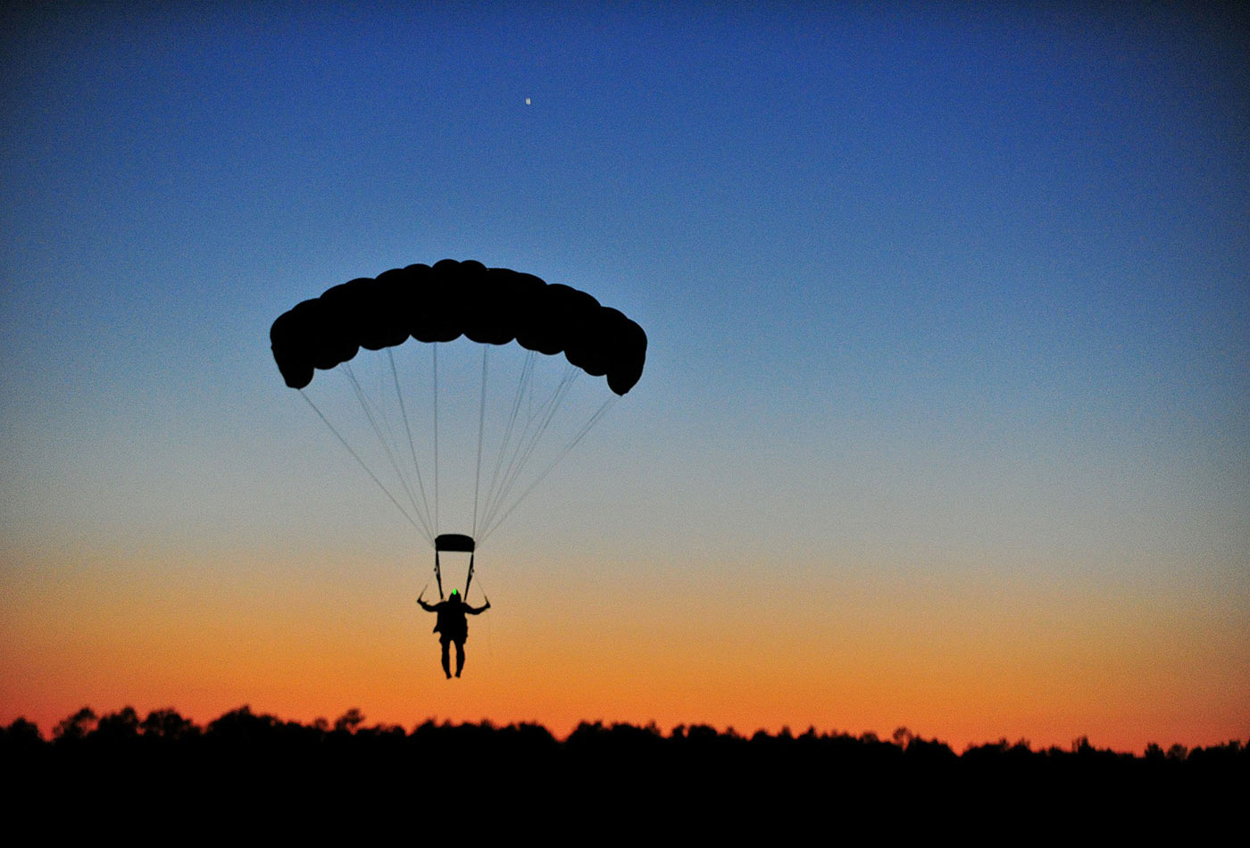 Parachuting.