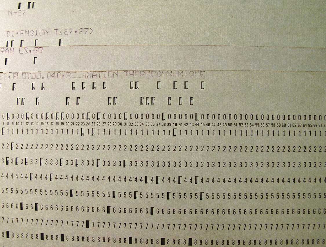 A punch card with Fortran.