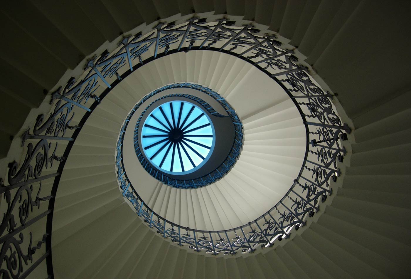 The Tulip Stairs and lantern at the Queen's House in Greenwich by Inigo Jones.